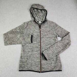 H&M Sport Hoodie Womens Small Gray Athletic Workout Thumbhole Sleeve Full Zip